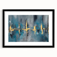 Skyline Moody Modern Wall Art - Abstract Blue, Gold & Gray Print
