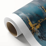 Skyline Moody Modern Wall Art - Abstract Blue, Gold & Gray Print