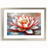 Vibrant close-up of a blooming flower with intricate petals in shades of pink and yellow, set against a soft green background, perfect for nature-themed decor.