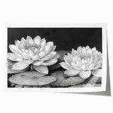Vibrant floral canvas art print showcasing colorful wildflowers in a lush garden setting, beautifully rolled and packaged for easy display or gifting.
