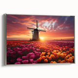 Vibrant floral canvas art showcasing a close-up of colorful blossoms in rich hues of pink, yellow, and green, perfect for enhancing home decor aesthetics.