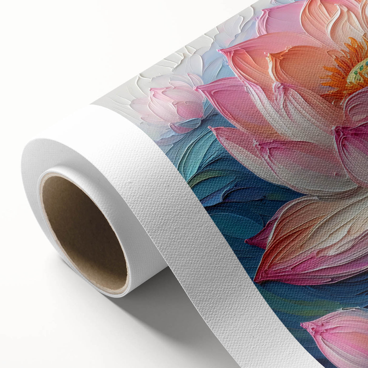 Vibrant close-up of a colorful floral canvas print showcasing intricate flower designs in rich hues, perfect for home decor or art enthusiasts.