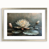 Vibrant rolled canvas print showcasing a detailed floral design with a mix of colors, elegantly packaged in a protective cardboard tube for delivery.