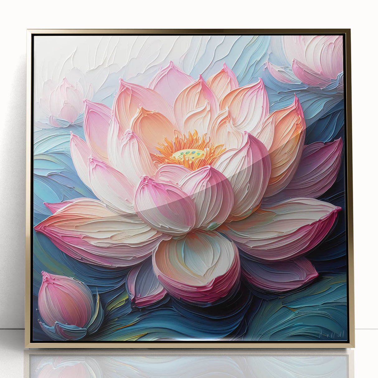 Vibrant floral canvas artwork showcasing colorful blossoms in a modern style, elegantly rolled and secured in a protective tube, perfect for home decor.