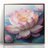 Vibrant floral canvas artwork showcasing colorful blossoms in a modern style, elegantly rolled and secured in a protective tube, perfect for home decor.