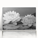 Vibrant floral canvas print featuring a detailed design of colorful flowers in shades of pink, blue, and yellow, ideal for home decor and art lovers.
