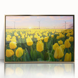 Vibrant floral canvas print showcasing a colorful arrangement of various flowers with intricate details, ideal for brightening any room's decor.
