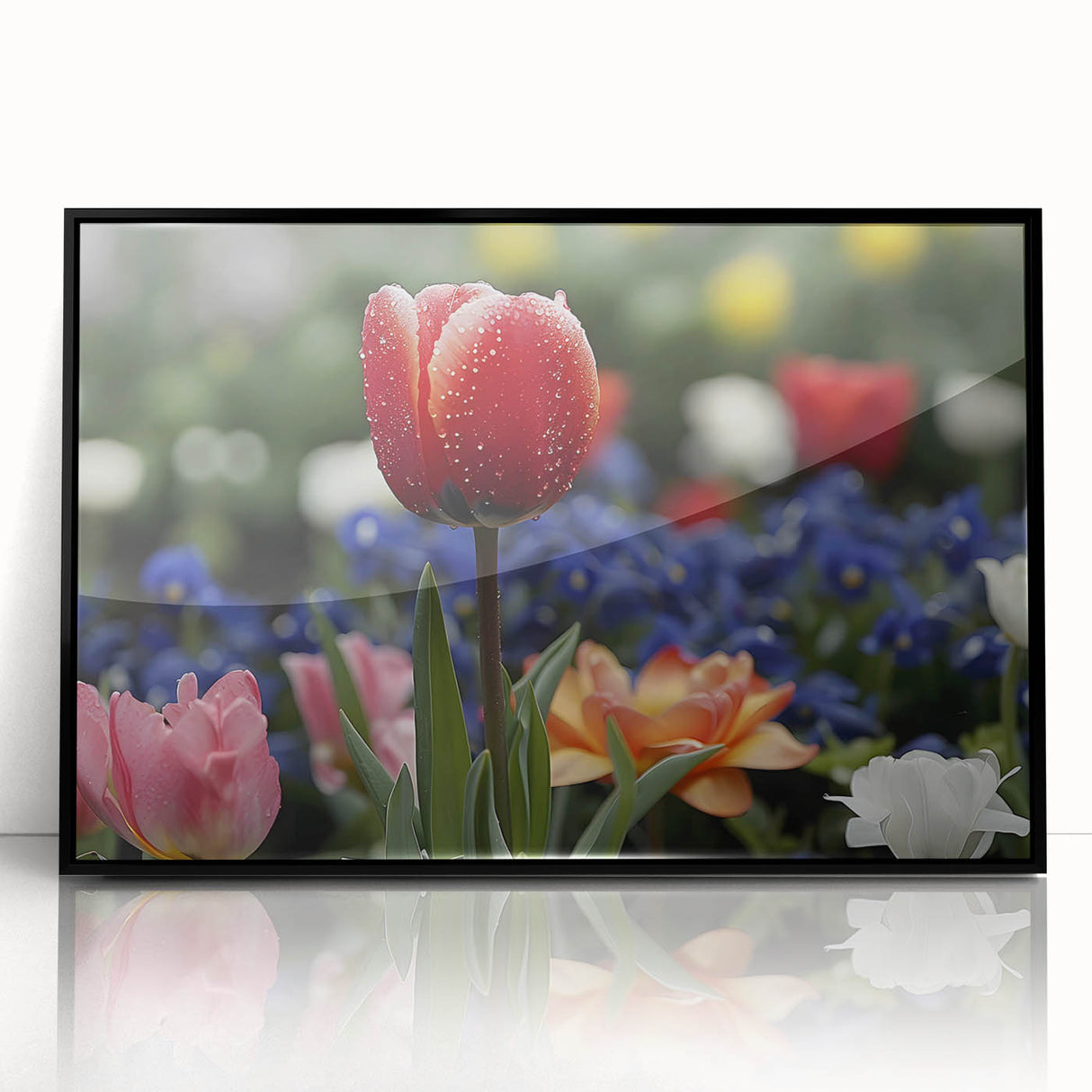 Vibrant floral canvas art print showcasing intricate details of colorful flowers against a textured background, perfect for enhancing home decor aesthetics.