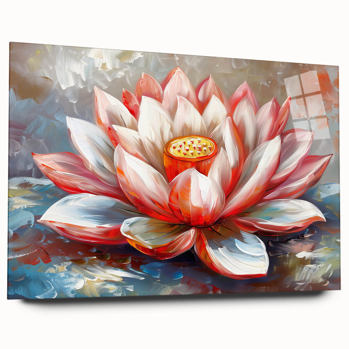 Vibrant floral canvas print showcasing a rich blend of colors, featuring detailed petals and leaves, perfect for enhancing home decor in any setting.
