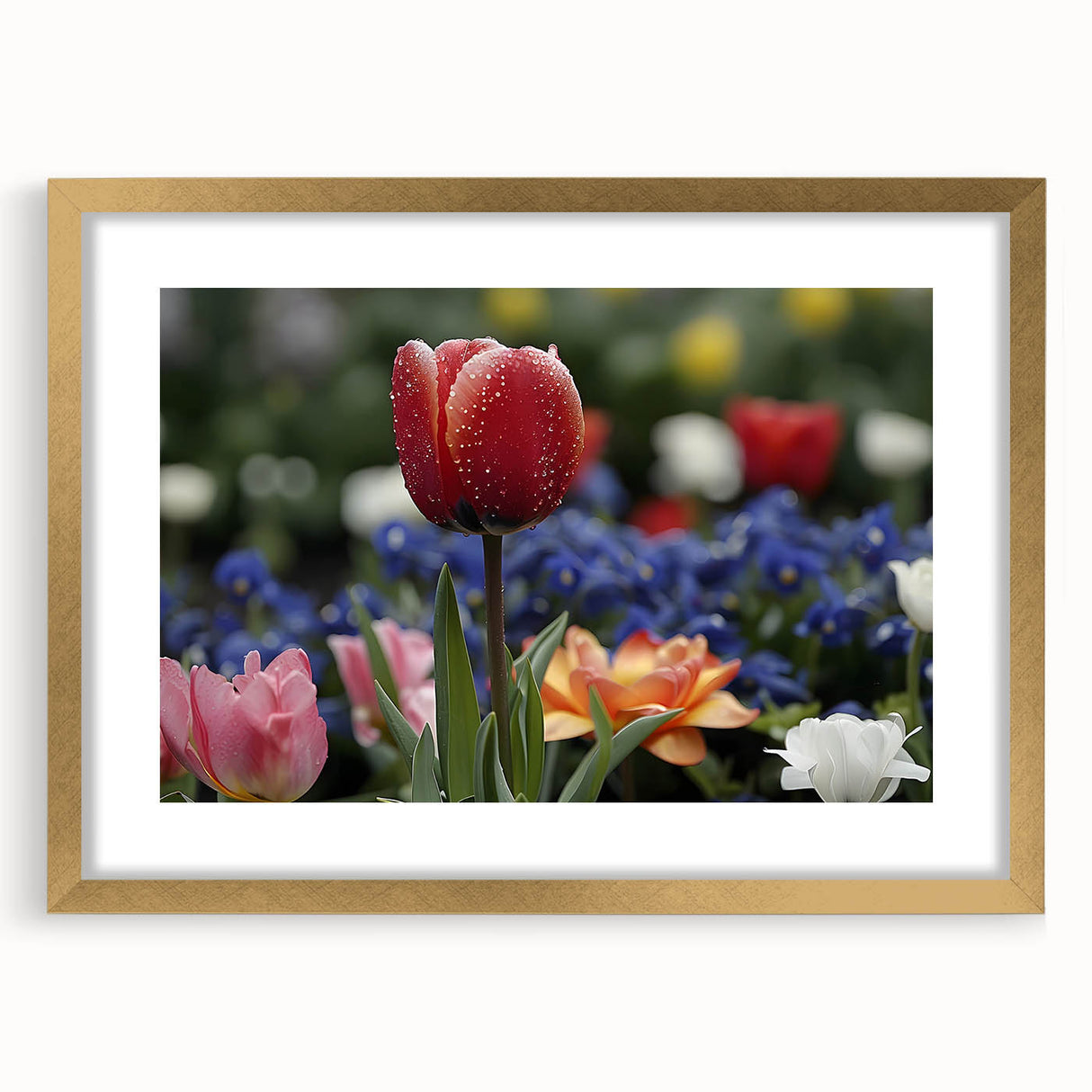 Vibrant floral canvas print showcasing intricately detailed flowers in a rich color palette, rolled and securely packaged in a protective cardboard tube for easy shipping.