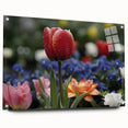 Vibrant floral wall art print showcasing intricate designs of blooming flowers in rich colors, elegantly displayed on a textured canvas for home decor enhancement.