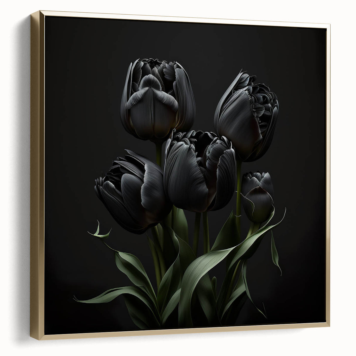Vibrant floral canvas print showcasing intricate details of colorful flowers, ideal for home decor or office spaces, elegantly rolled and packaged in a protective cardboard tube.