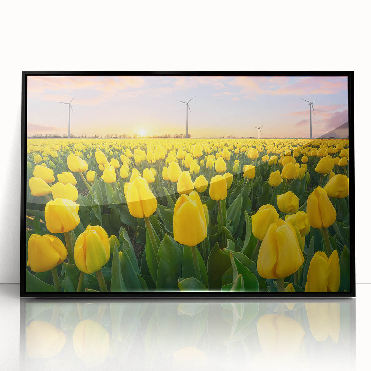 Vibrant floral canvas artwork showcasing a colorful bouquet of blossoms in shades of pink, yellow, and blue, perfect for brightening home decor.