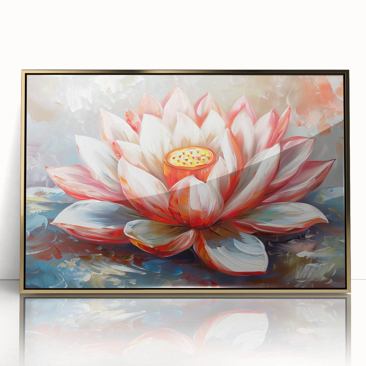 Vibrant floral canvas print showcasing a colorful arrangement of flowers in shades of pink, yellow, and blue, perfect for brightening home decor.