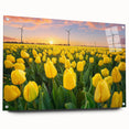 Vibrant floral canvas artwork showcasing a colorful array of flowers, perfect for home decor, displayed in a stylish living room setting with natural light.