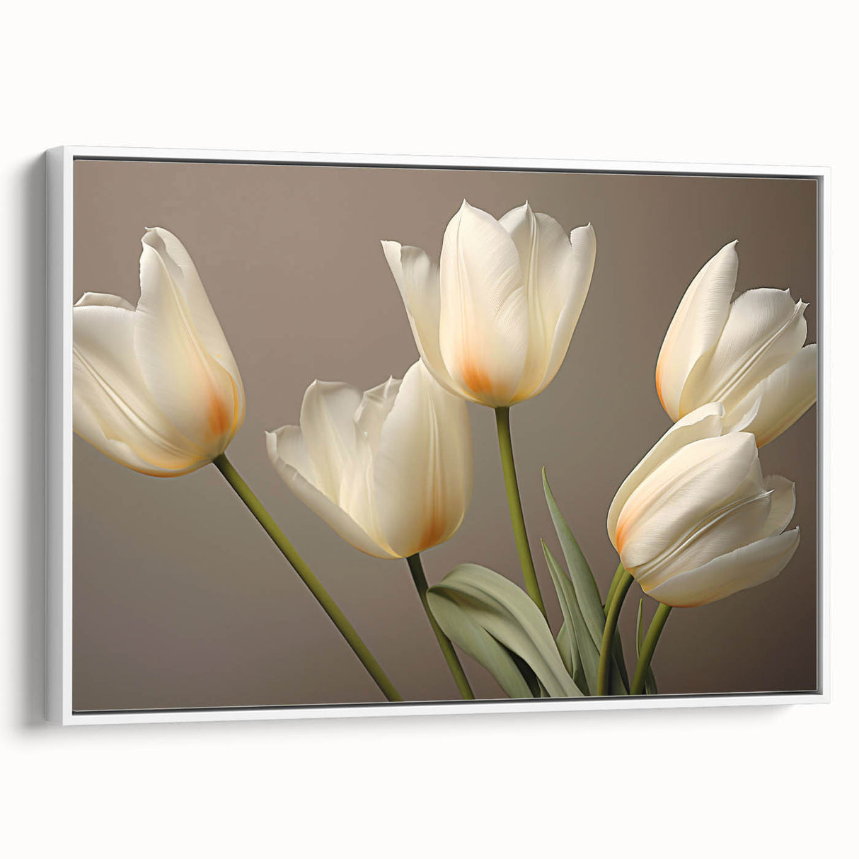 Colorful floral canvas artwork showcasing vibrant blossoms in a modern design, rolled and securely packaged in a durable cardboard tube for safe transport.