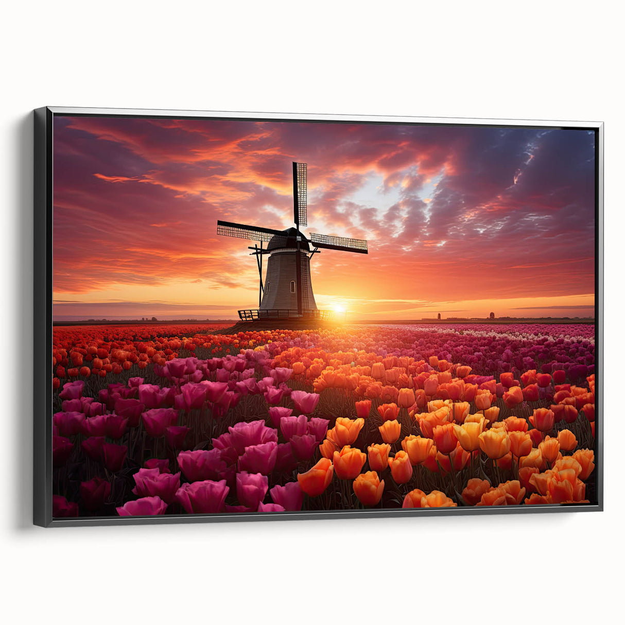 Vibrant floral canvas artwork showcasing a bouquet of colorful flowers, ideal for home decor, enhancing any space with its cheerful aesthetic.