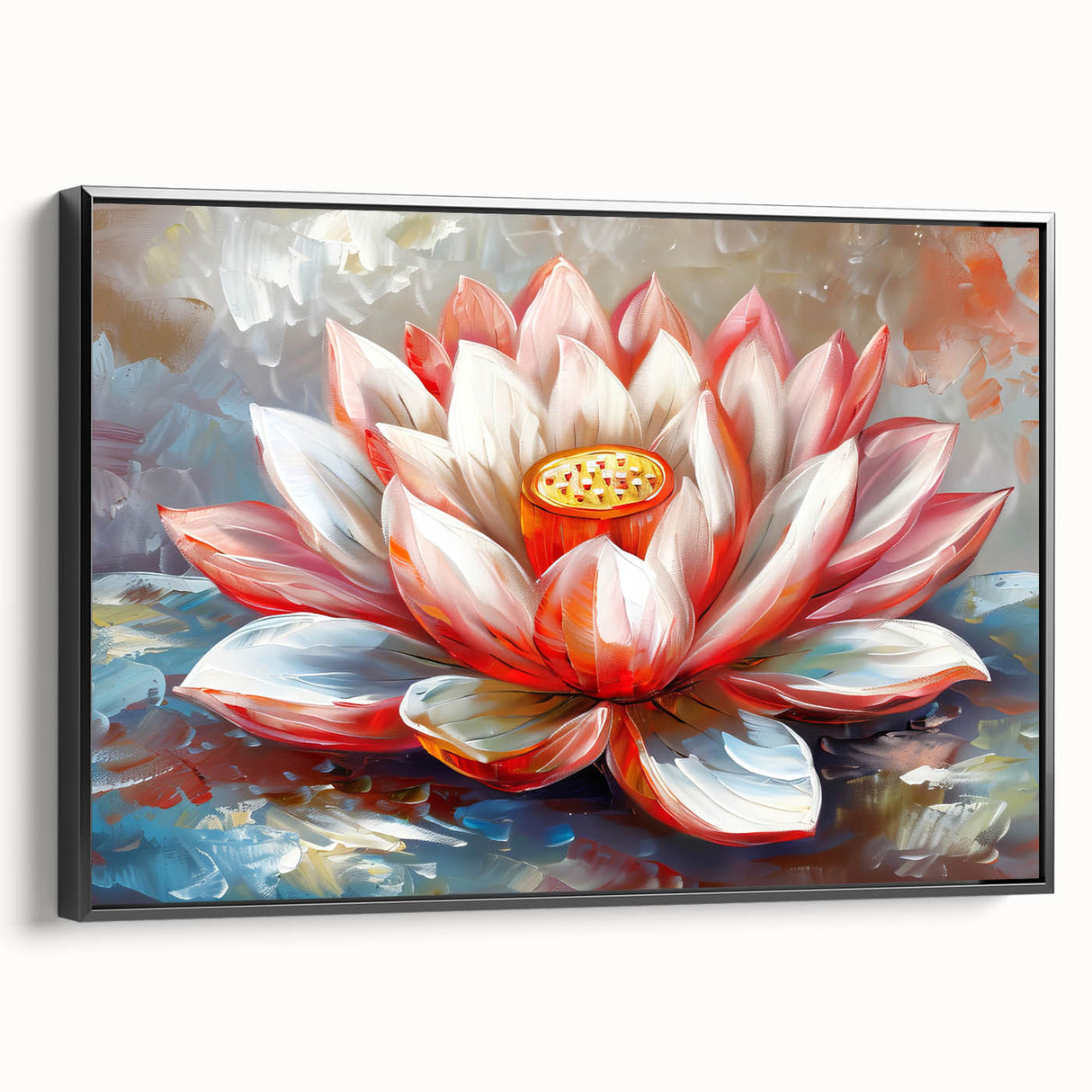 Vibrant floral canvas print showcasing a colorful array of blooming flowers, perfect for home decor, displayed against a neutral background for added contrast.