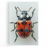 Close-up of a vibrant insect illustration showcasing detailed patterns and colors, perfect for nature enthusiasts and artistic decor, set against a soft background.