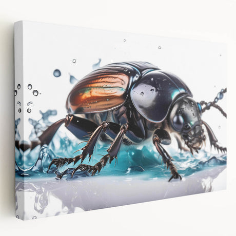 Close-up of a vibrant insect illustration featuring intricate details and bold colors, perfect for nature-themed decor or educational purposes.