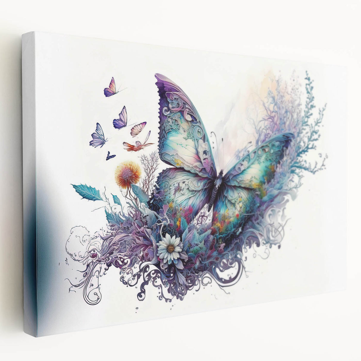 Vibrant close-up of a colorful insect illustration showcasing intricate details and textures, ideal for nature enthusiasts and art lovers seeking unique decor.