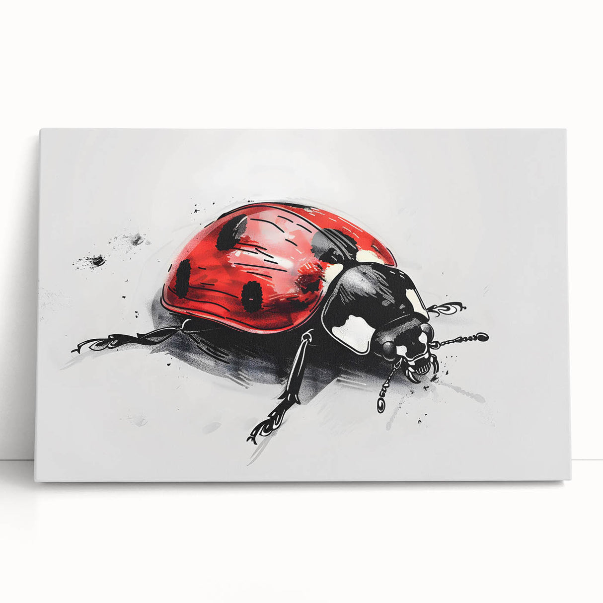 Detailed close-up of a vibrant insect illustration showcasing intricate patterns and vivid colors, perfect for nature-themed decor or educational use.