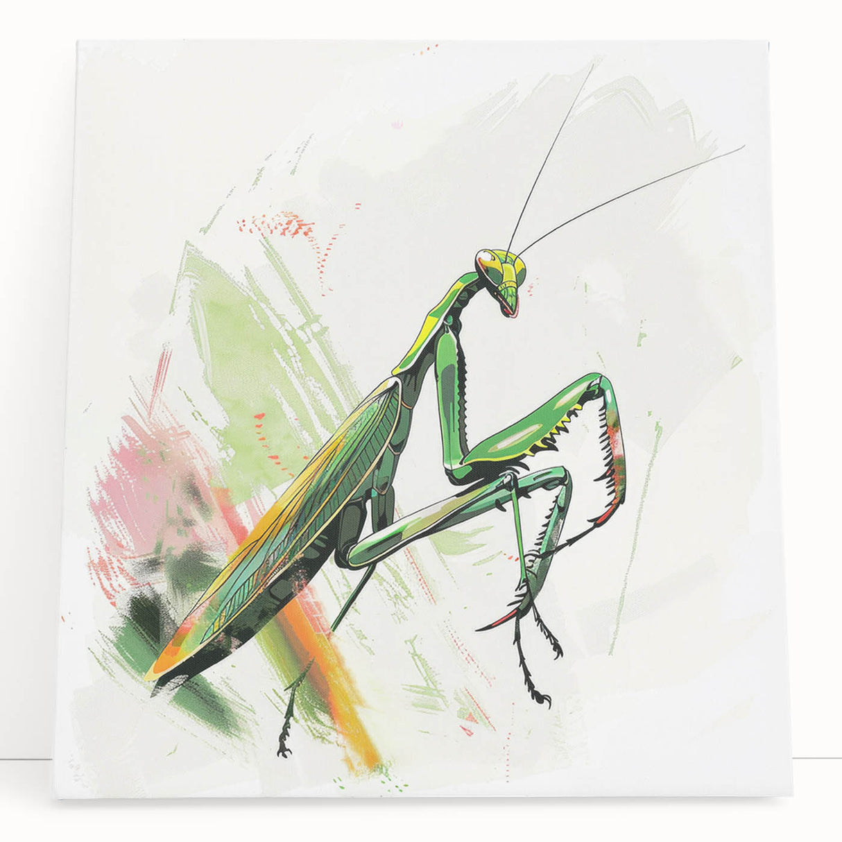 Detailed close-up of a vibrant insect illustration showcasing intricate patterns and colors, ideal for nature-themed decor or educational displays. The artwork highlights the beauty of entomology, perfect for insect enthusiasts and collectors.
