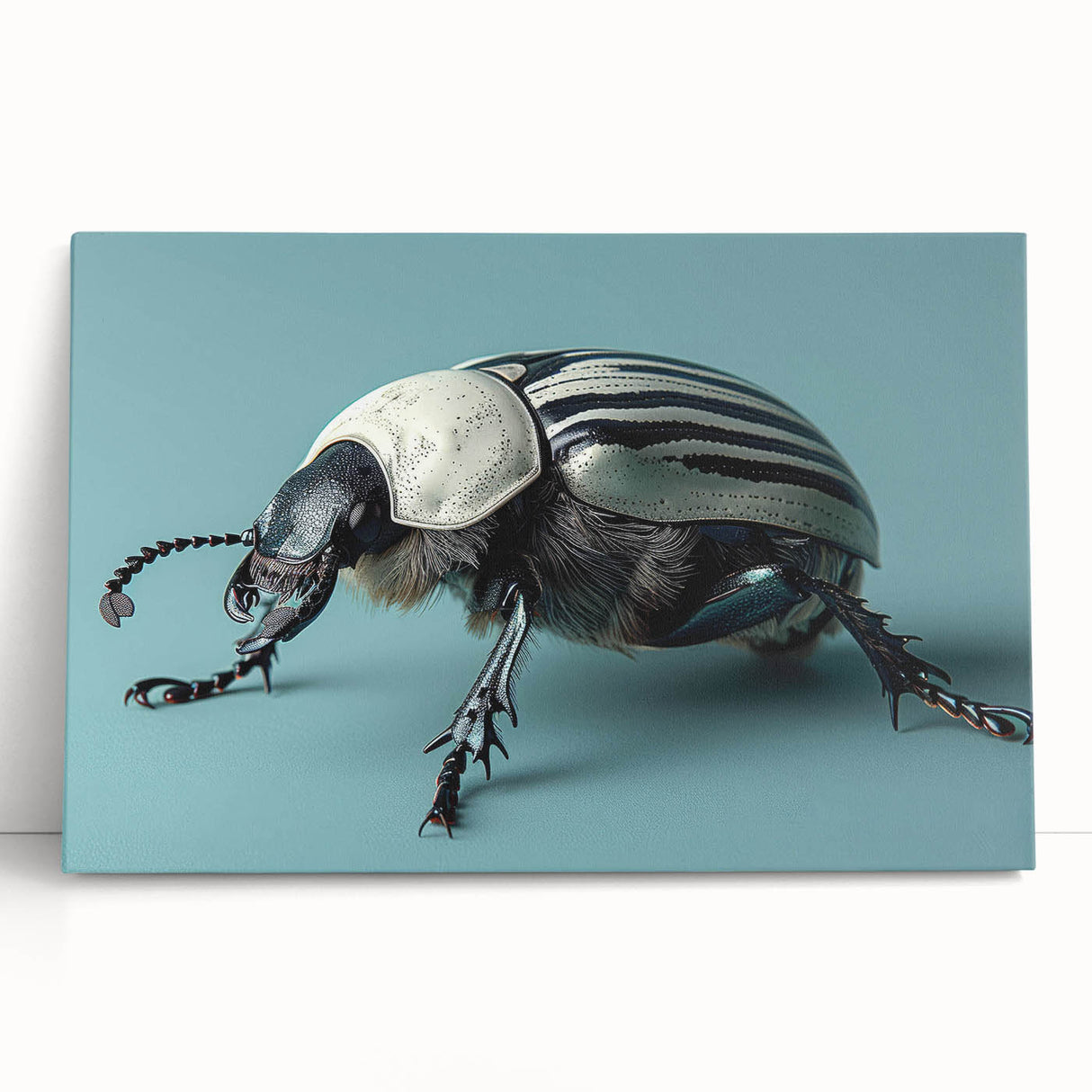 Close-up of a vibrant insect illustration showcasing colorful patterns and intricate details, perfect for nature-inspired decor or educational purposes.