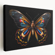 Detailed close-up of a vibrant insect artwork on canvas, showcasing intricate patterns and vivid colors, ideal for nature enthusiasts and art collectors.