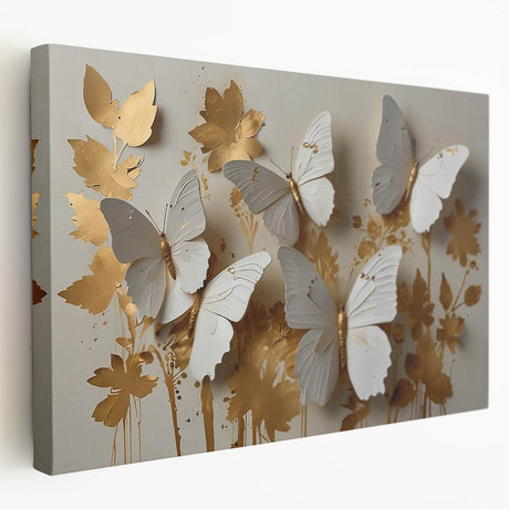 Close-up of a vibrant insect illustration on a textured canvas, showcasing intricate details and vivid colors, ideal for nature-themed decor.