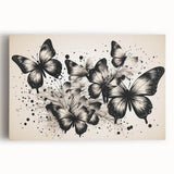 Close-up of a vibrant insect illustration on a canvas, showcasing detailed patterns and colors, perfect for nature-themed decor and educational displays.