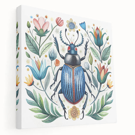 Colorful close-up of a detailed insect illustration showcasing vibrant hues and intricate patterns, ideal for nature enthusiasts and art lovers. Perfect for educational materials or decor.