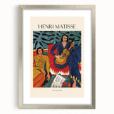 Abstract art print featuring swirling blue and grey tones on canvas, suitable for modern bedroom or dining room decor.