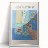 Large art print of a mid-century modernist abstract design in vibrant colors on canvas, ideal for modern art wall decor.