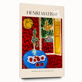 Large abstract wall art in vibrant blues and oranges on canvas, suitable for bedroom or dining room decor.