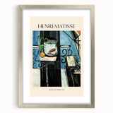 Abstract art print featuring swirling blue and white patterns on canvas, suitable for bedroom or dining room decor.