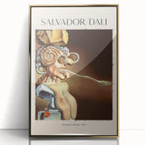 Large art print featuring a mid-century modernist abstract design in muted earth tones on canvas.