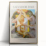 Large art print of a mid-century modernist abstract design in pastel hues on canvas, suitable for nursery wall art.