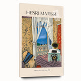 Large abstract wall art in vibrant blue and orange tones on canvas, ideal for modern bedroom or dining room ambiance.