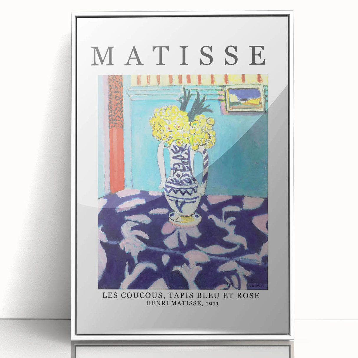 Large art print of a mid-century modernist abstract design in muted earth tones on canvas, suitable for nursery wall decor.
