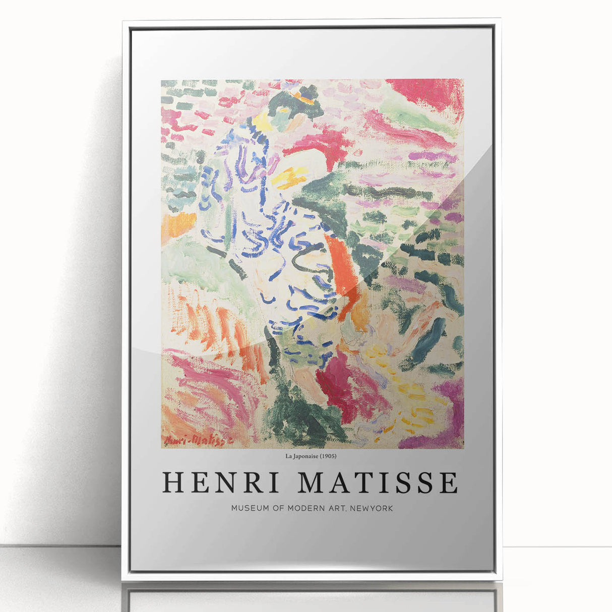 Large art print of a mid-century modernist abstract design in muted earth tones.