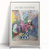 Large art print featuring a mid-century modernist abstract design in muted earth tones on canvas.