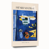 Large abstract wall art in muted gray and blue tones on canvas, suitable for bedroom or dining room ambiance.