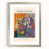 Abstract art print featuring swirling blue and gray tones on canvas, suitable for dining room or bedroom decor.