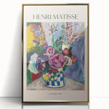 Mid-century modernist art poster featuring geometric shapes in muted earth tones on canvas, suitable for nursery wall decor.