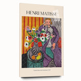 Large abstract wall art in vibrant blue and orange tones on canvas, ideal for bedroom or dining room decor.