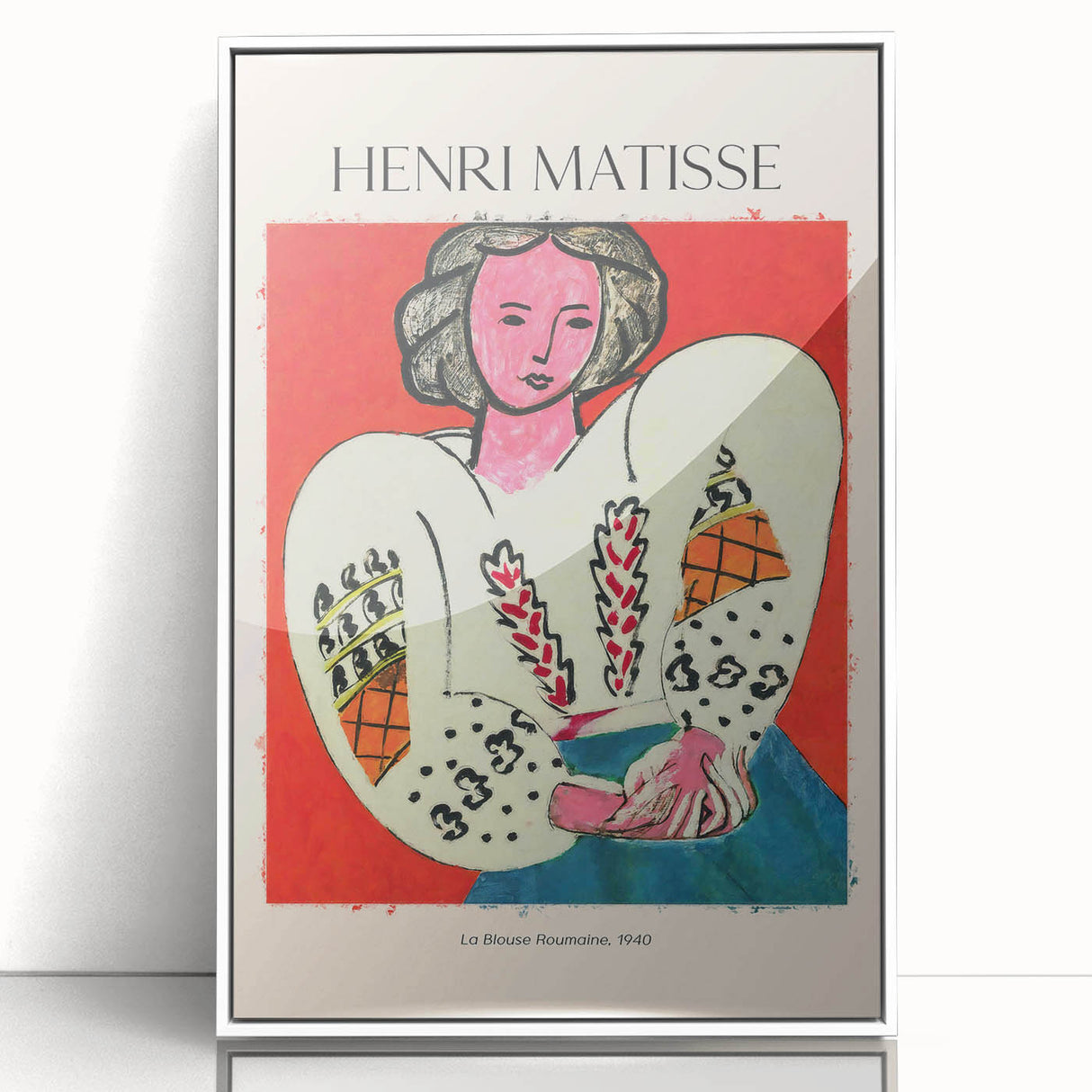 Mid-century modernist large art print in vibrant orange and yellow hues on canvas, ideal for nursery wall art.