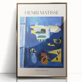 Mid-century modernist art poster featuring geometric shapes in muted colors, printed on canvas, ideal for nursery wall decor.