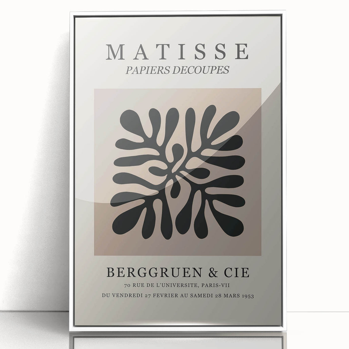Mid-century modernist art print featuring geometric shapes in pastel shades on canvas.