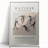 Mid-century modernist art print featuring abstract shapes in muted earth tones on a large canvas.